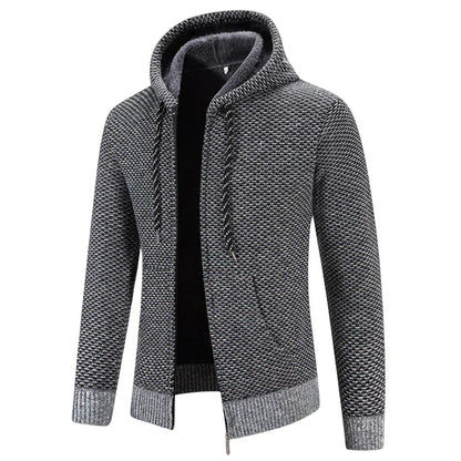 קפוצ'ון גברים עם רוכסן ובטנת צמר